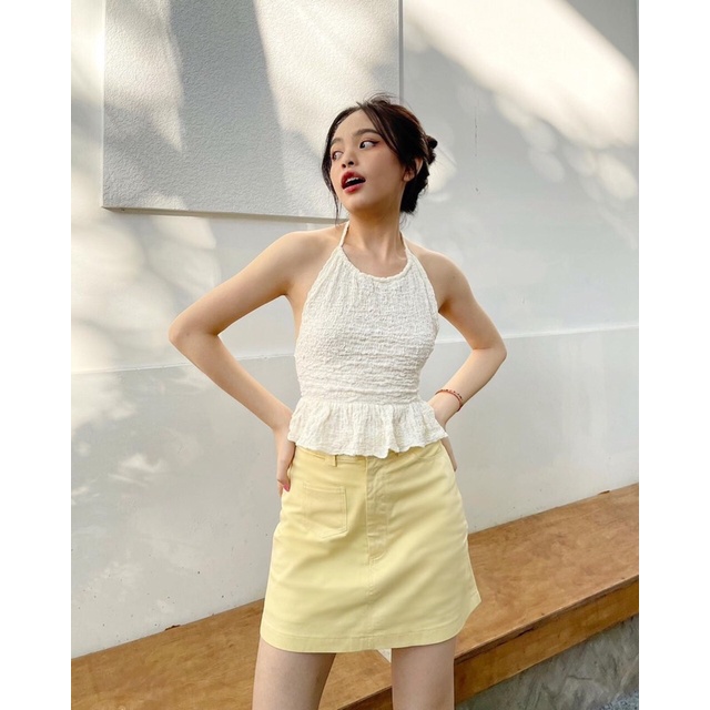 Áo Cổ Yếm Rút Dây 3Màu