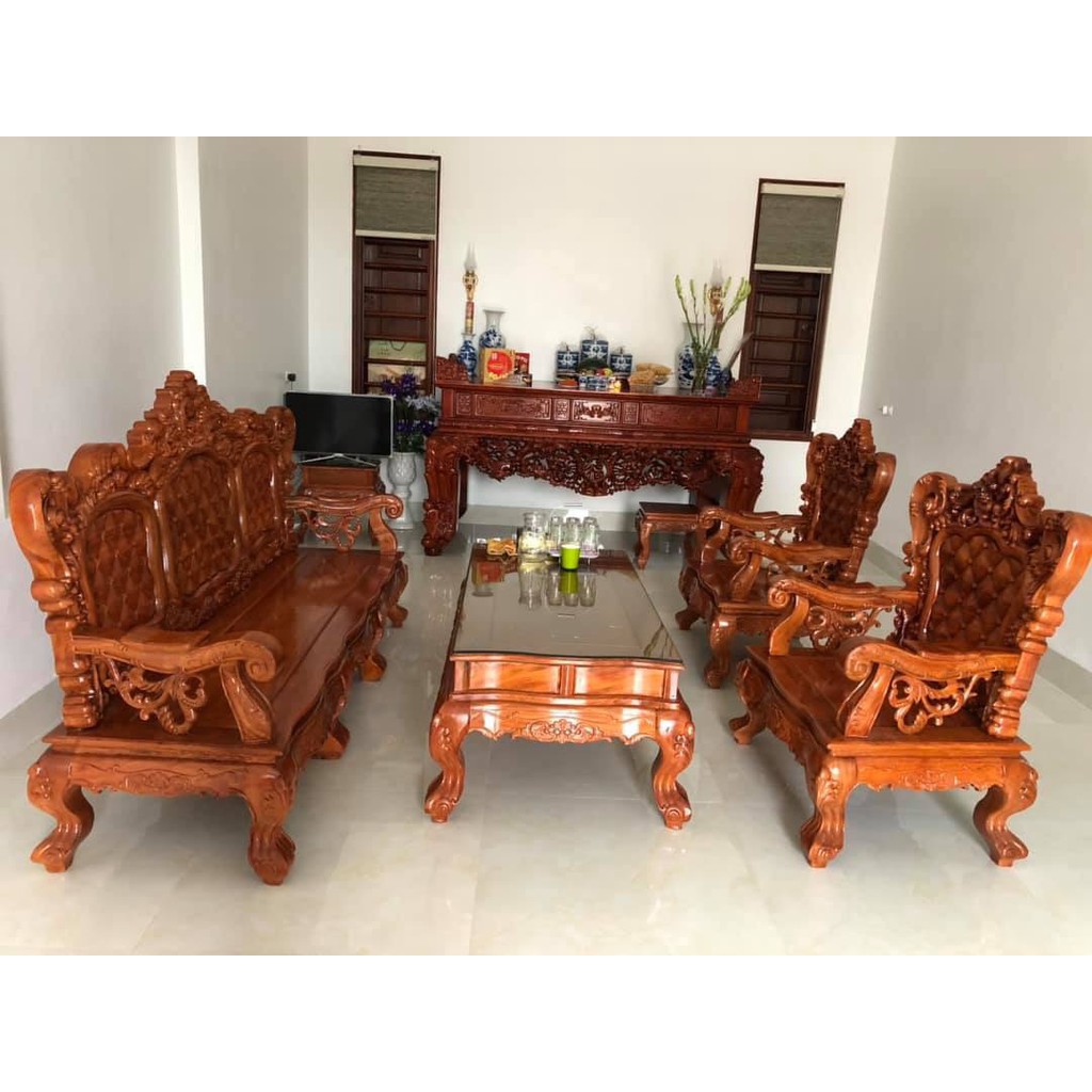 Bộ bàn ghế mẫu mới hoàng gia gỗ hương đá