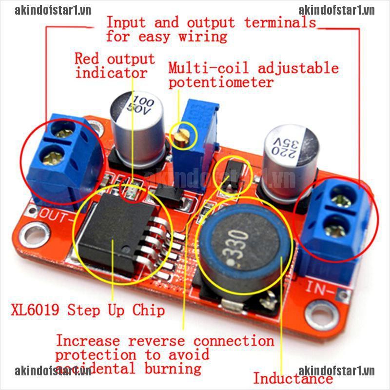Mô Đun Tăng Áp dc-dc Từ 3.3v-35v Sang 5v 6v 9v 12v Chuyên Dụng