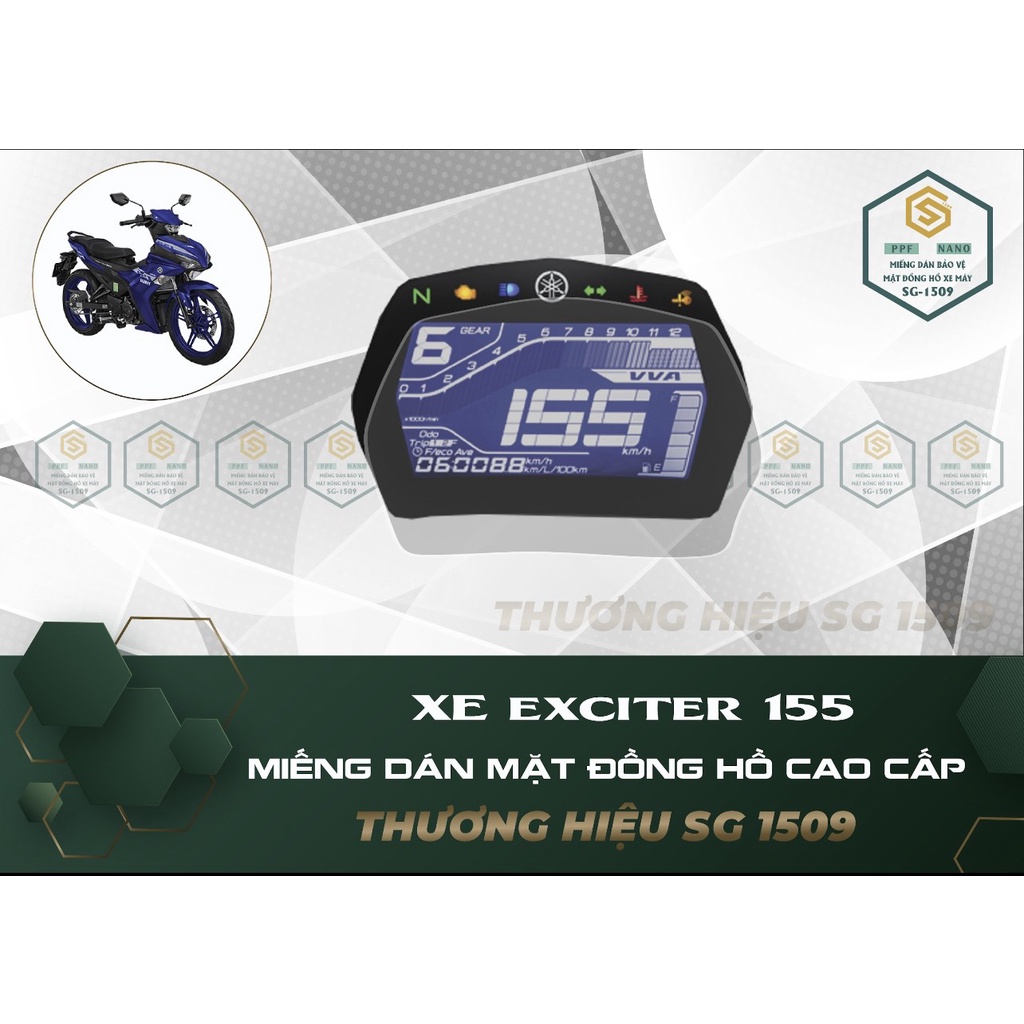 miếng dán cường lực nano ppf bảo vệ mặt đồng hồ xe YAMAHA EXCITER 155 chống trầy xước xe ex 155 yamaha