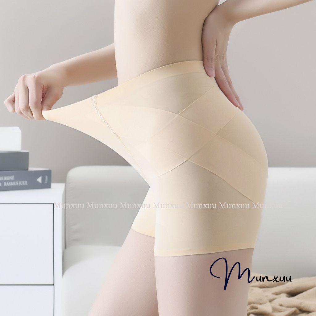 Quần mặc váy cạp cao hỗ trợ gen bụng MUNXUU vải su mát lạnh chống lộ nâng mông tôn dáng - QV09