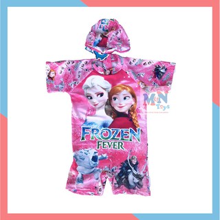 Bộ quần áo bơi  liền thân Kèm Mũ Bơi Hình Elsa, Anna Cho Bé Gái MN2629
