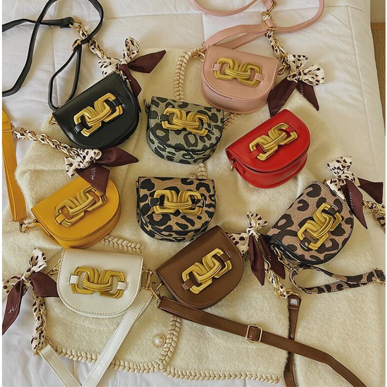 Túi đeo chéo JASMIN NOIR họa tiết da báo phong cách vintage cho nữ