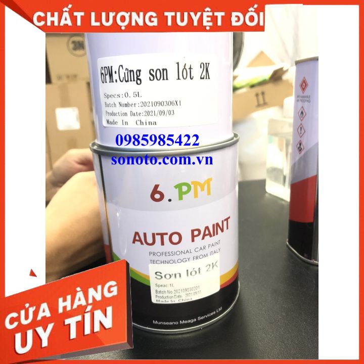 QP5520 Sơn lót 2K - xám lót - prime 2 thành phần hãng Autopaint cho ô tô xe máy 1 bộ đủ - tỉ lệ 4:1 ( Sơn oto xe máy )