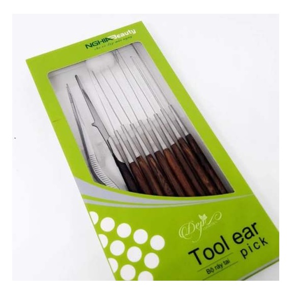 Bộ Lấy Rái Tai Cao Cấp Kềm Nghĩa Tool Ear Pick 10 Món