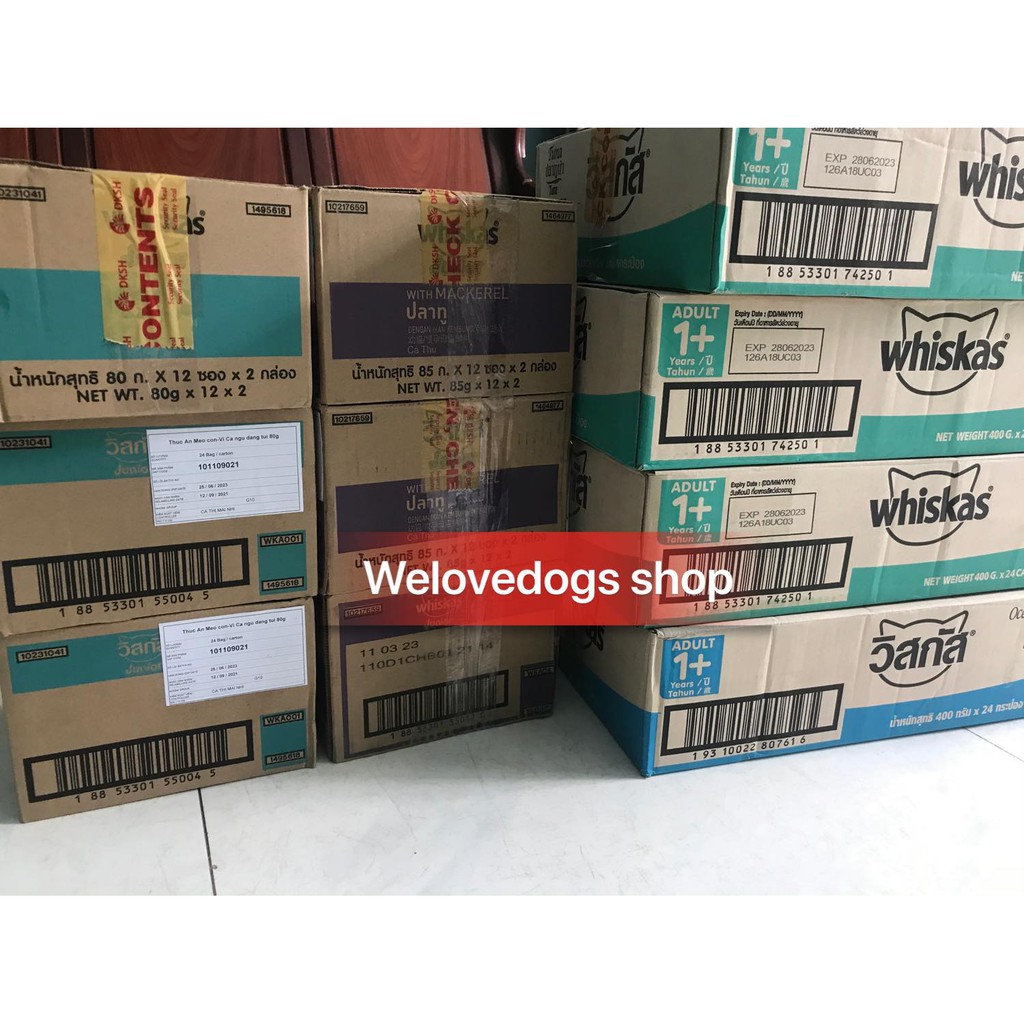 Thùng pate whiskas 24 lon cho mèo