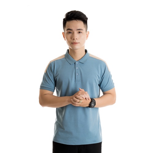 Áo polo nam phối vai cotton cá sấu cổ bẻ tay ngắn PL06