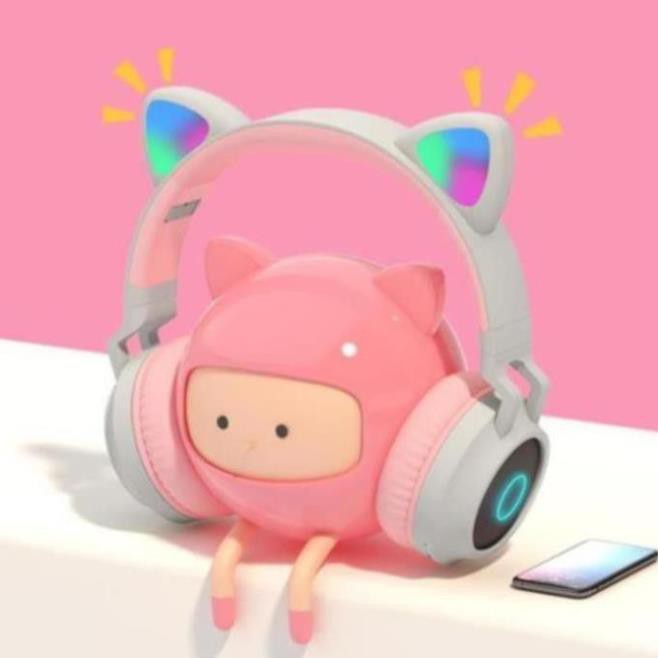 Tai nghe bluetooth tai mèo Goden House cao cấp, headphone tai mèo đáng yêu chống ồn âm thanh trầm ấm | BigBuy360 - bigbuy360.vn