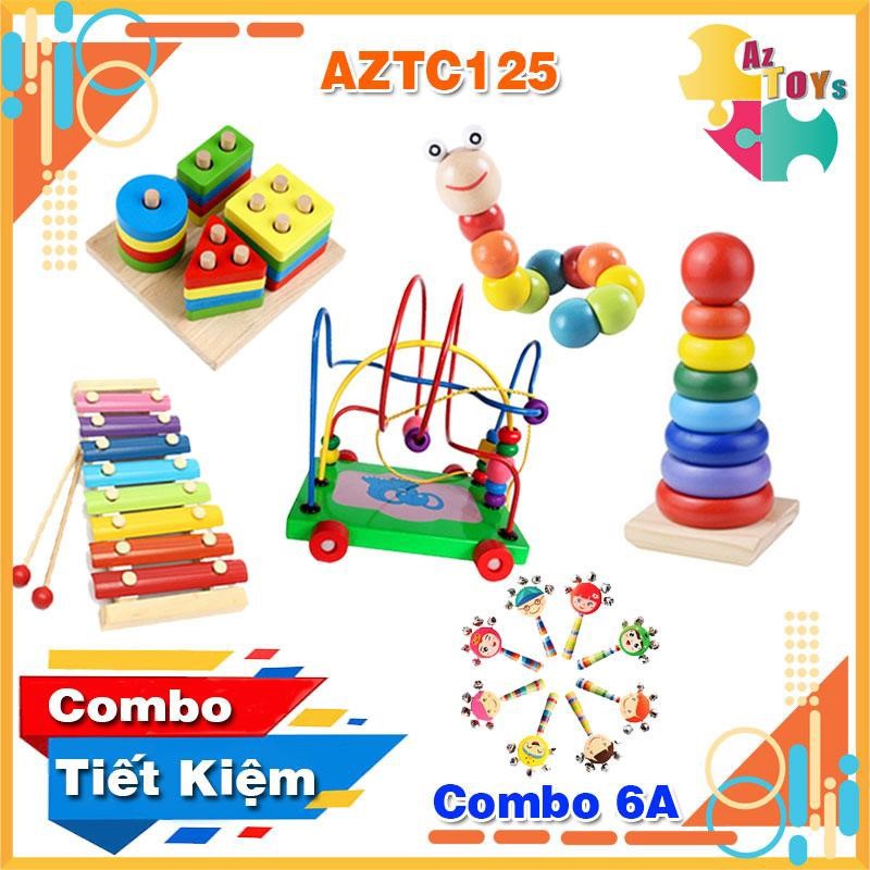 Combo Đồ Chơi Gỗ An Toàn Phát Triển Trí Tuệ Toàn Diện Cho Bé - AZTC125