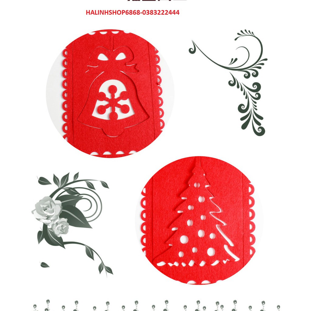 Dây treo Giáng sinh, cờ treo trang trí Noel, cây thông, Merry Christmas dài 3m bản rông 15cm vải nỉ giày, mẫu mới 2021