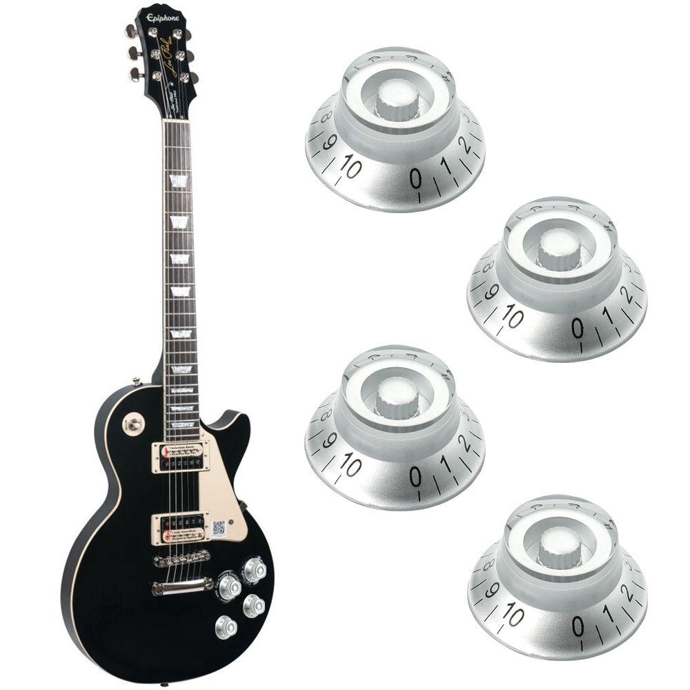 CHOOKEY Nút Điều Chỉnh Âm Lượng Tông Màu Bạc Với Số Màu Đen Cho Đàn Guitar Bass Les Paul LP