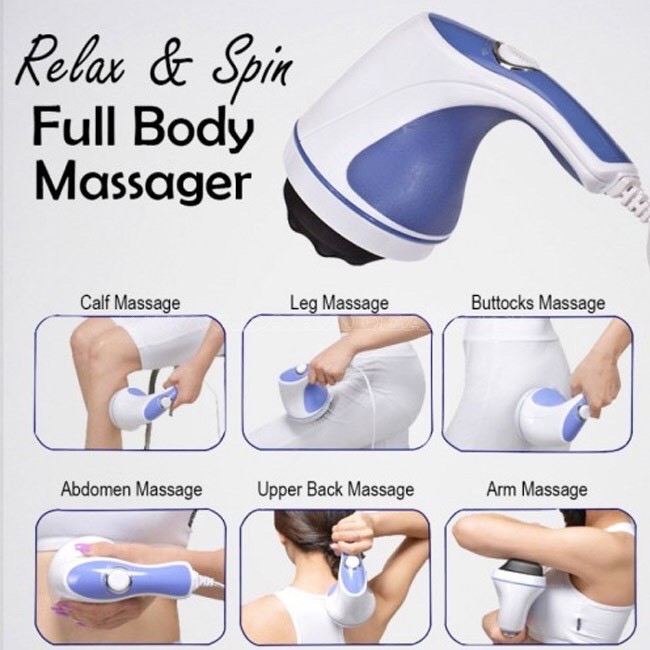 Máy Masage Cầm Tay Toàn Thân Relax &amp; Spin Tone 5 Đầu - Tăng tuần hoàn máu, giảm sự mệt mỏi