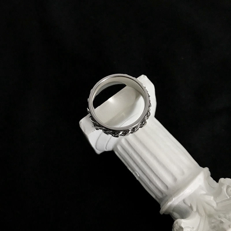 Nhẫn Dạng Xích Cá Tính Độc Đáo Phong Cách Hàn Quốc