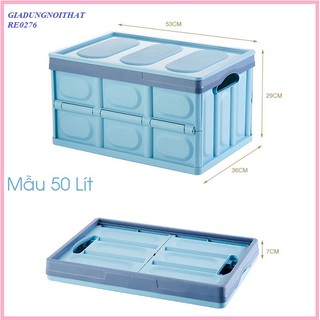 RE0276 Hộp nhựa đựng đồ xếp gọn 50L - Thùng nhựa đựng đồ đa năng - Hộp đựng nhựa