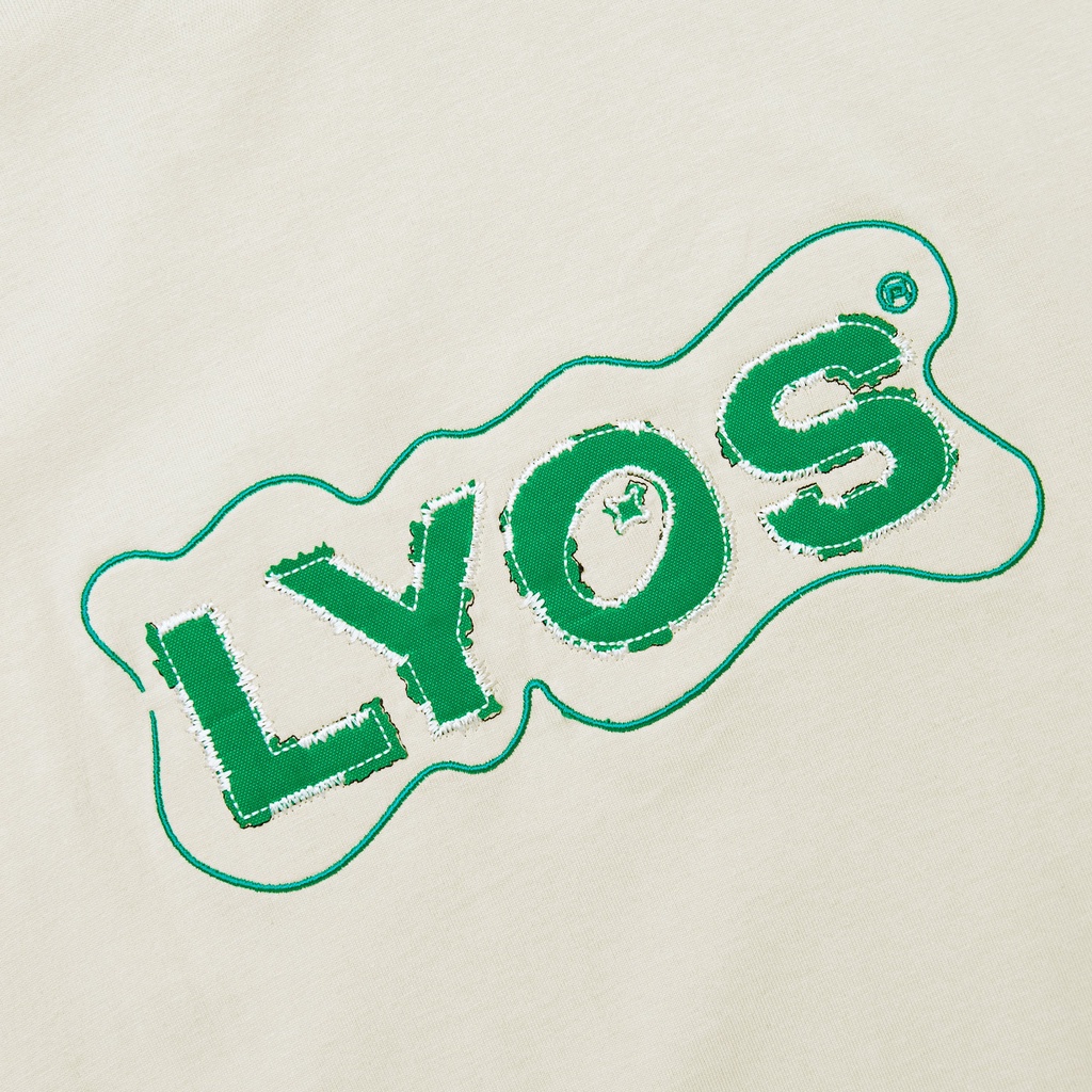 Áo Thun LYOS Ripped Box Logo Màu Kem