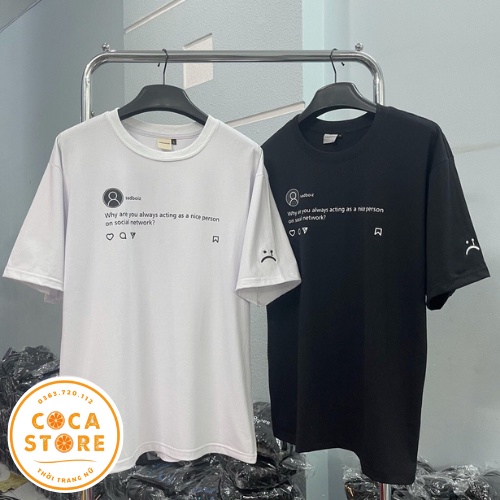 Áo thun nam nữ sad boiz sadtagram, Áo thun tay lỡ form rộng Sadboiz Sadtagram chất cotton co dãn thêu logo mặt mếu. | BigBuy360 - bigbuy360.vn