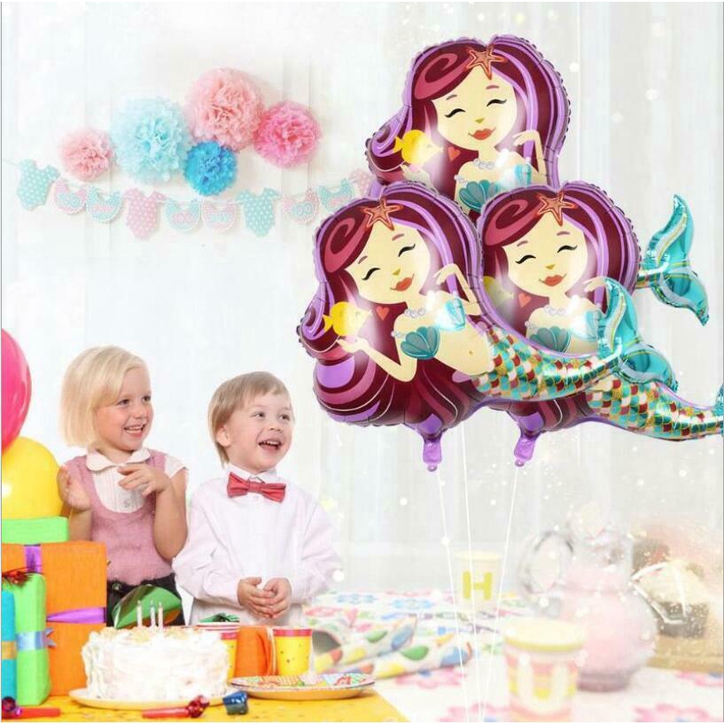 Bong bóng trang trí tiệc sinh nhật hình nàng tiên cá cỡ lớn