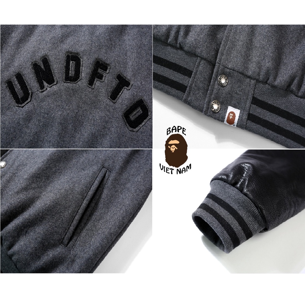 Áo khoác bóng chày Bape, Bomber Jacket Bape x UNDFTD, chất liệu Da Cotton, Oder 15 ngày hàng về BapeVN