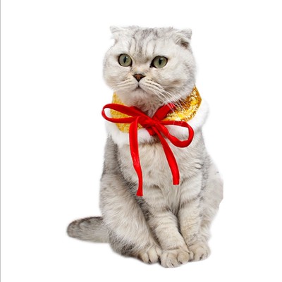 Vật nuôi Meow Mousse lễ hội năm mới lễ hội Phong cách Trung Quốc BOW TIE mèo đồ trang sức chó giả cổ Áo len cổ dễ thương