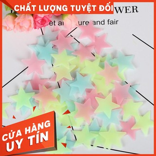 Gói 100 ngôi sao dán tường dạ quang 3cm sao phát sáng