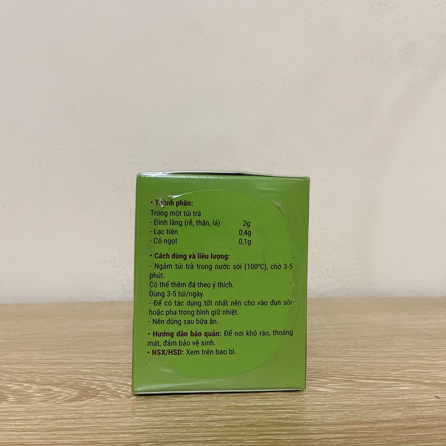 Trà túi lọc đinh lăng 50gr - Tăng cường tuần hoàn não - Hộp 20 gói x 2,5gr/gói