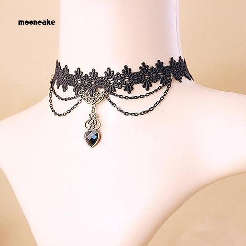Vòng cổ choker bằng ren phong cách Gothic thanh lịch dành cho nữ