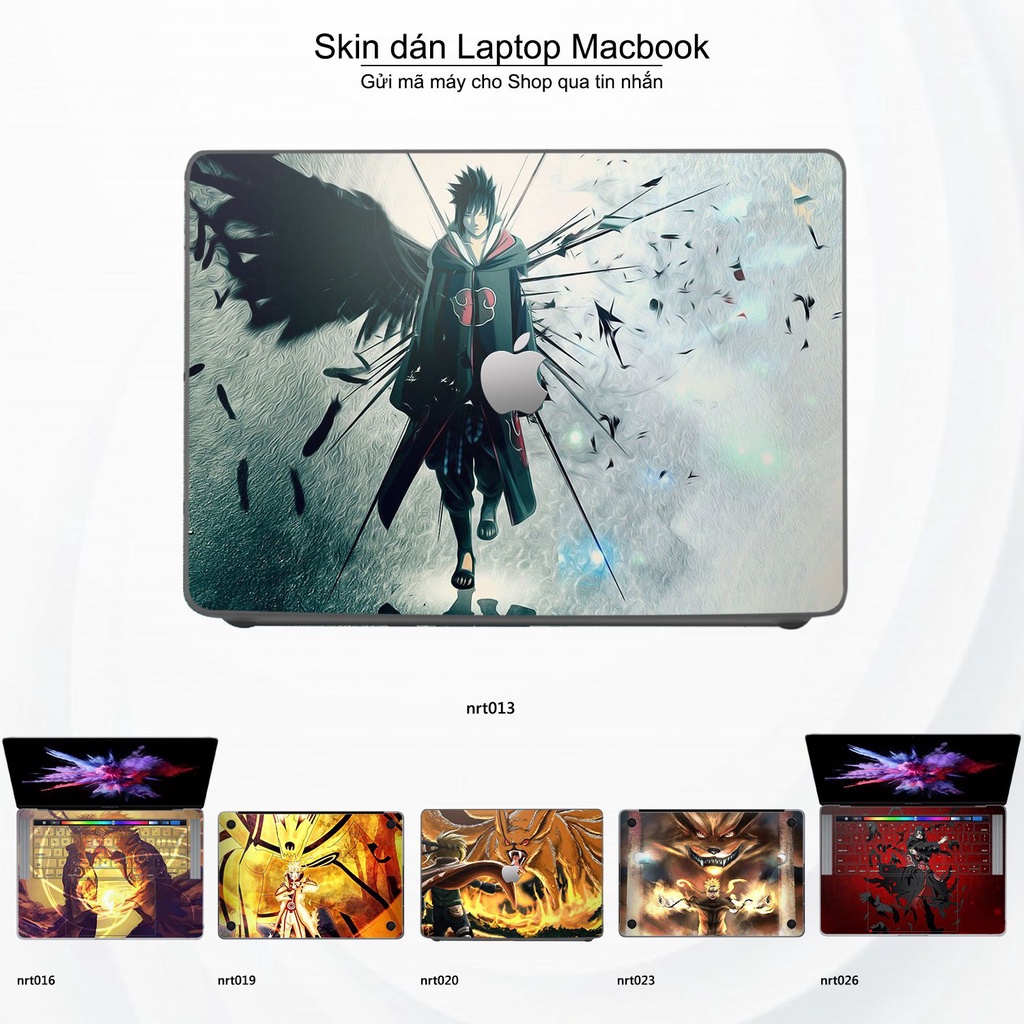 Skin dán Macbook mẫu Naruto (đã cắt sẵn, inbox mã máy cho shop)