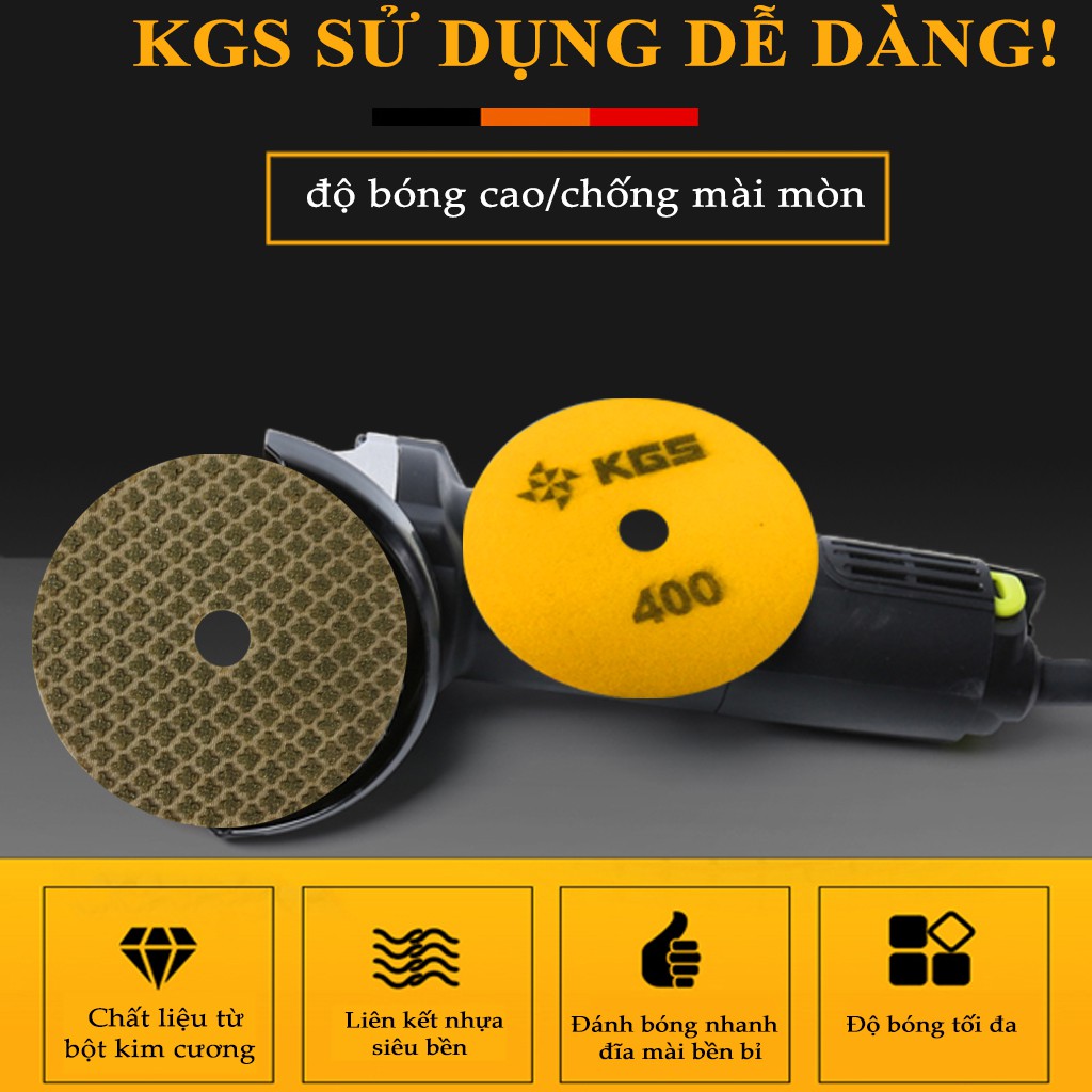 Đĩa mài, đánh bóng đá Marble, Granite KGS Swiflex XX, đạt bóng gương tự nhiên cao nhất, không sử dụng hóa chất
