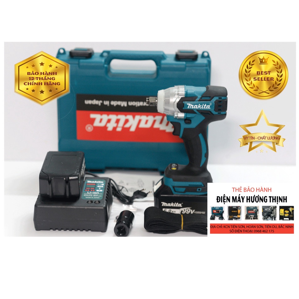 (FREESHIP50K) Máy Siết Bulong Makita 199V 6Ah động cơ không chổi than, 3 chức năng khoan vit siết mở