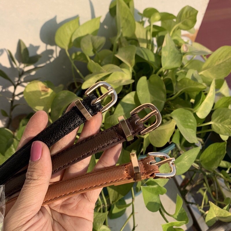 Thắt lưng bản nhỏ 1.4cm Đv005 da đẹp - Đai váy nịt áo blazer sơ mi bản nhỏ phụ kiện váy sim sim shop
