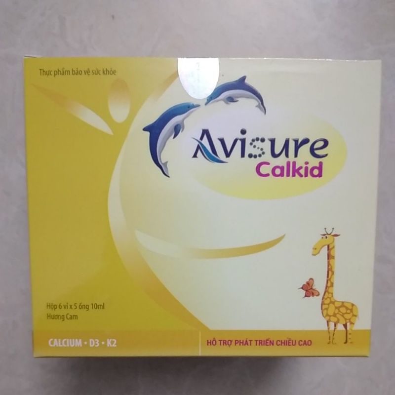 AVISURE CALKID - bổ sung canxi nano hộp 30 ống uống hương cam