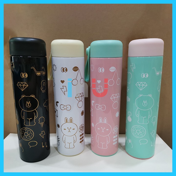 [THANH LÝ] Bình giữ nhiệt hoạt hình Gấu Brown Thỏ Cony họa tiết icon siêu cute 500ml