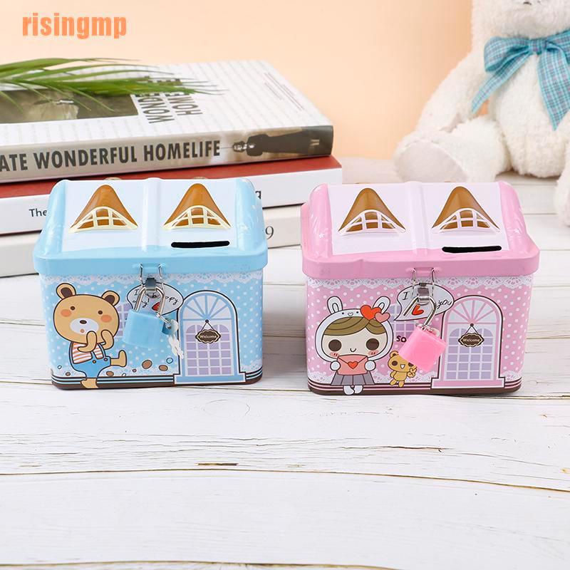Hộp Đựng Tiền Tiết Kiệm Hình Ngôi Nhà Bằng Kim Loại