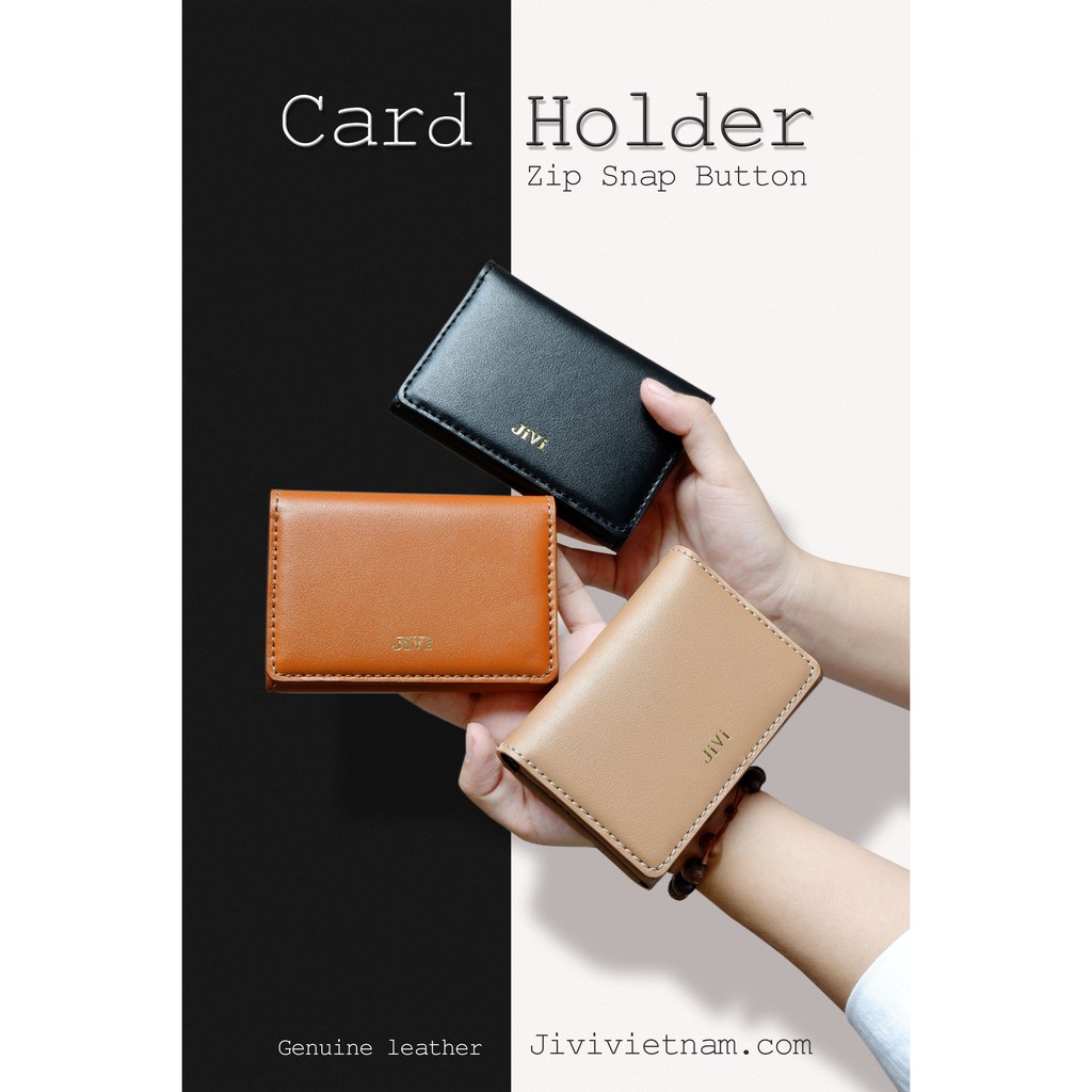 Ví Card Hộp Ngăn Zip 12cm Da Bò Nappa JIVI BRAND® 10