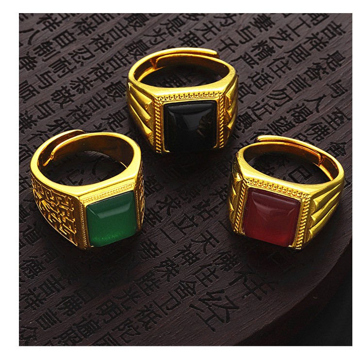 NHẫn Nam Đính MặT Đá Đỏ