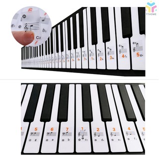 Bộ đề can trong suốt dán phím đàn Piano 37/49/61/88 phím hỗ trợ học đàn