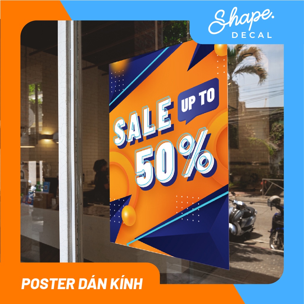 Decal Dán Kính Poster Sale - ảnh thật - chống nước