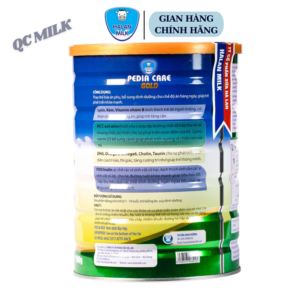 [Mã BMBAU50 giảm 7% đơn 99K] Sữa bột Pedia care gold 400g-900g-Dành cho bé biếng ăn, chậm lớn, hệ tiêu hóa kém,Halanmilk