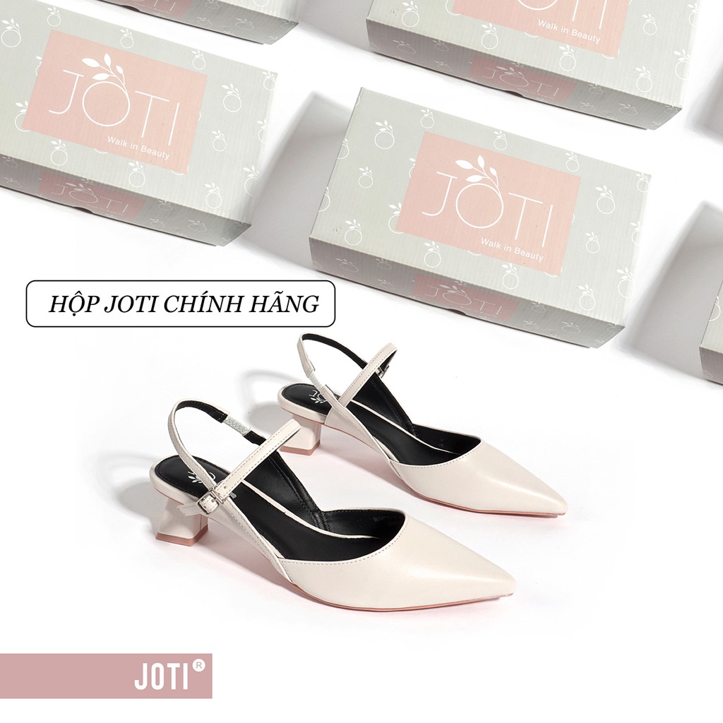 Giày Cao Gót Nữ JOTI Lolita 3269VN5 - Mũi Nhọn Hở Gót Đế Trụ Vuông Cao 4cm Da Mờ - Mang Công Sở Dự Tiệc