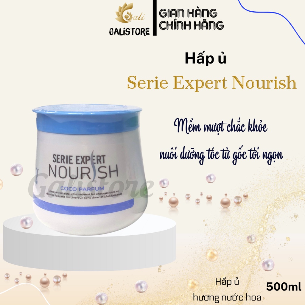 Kem ủ tóc hấp tóc  SERIE EXPERT NOURISH cung cấp dưỡng chất Collagen chăm sóc, phục hồi tóc hư tổn 500ml Galistore