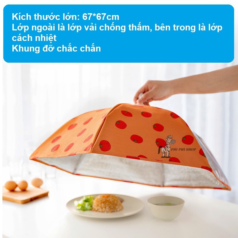 Lồng bàn giữ nhiệt loại lớn 67cm với thiết kế và chất liệu cao cấp KU01