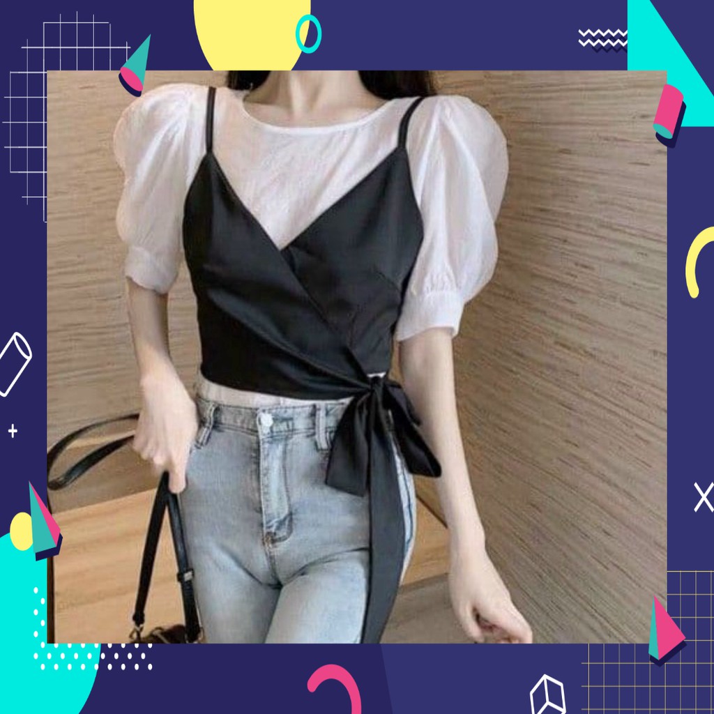 Sale Áo kiểu nữ tay phồng lỡ, vải kate đẹp 11247B1 Sale