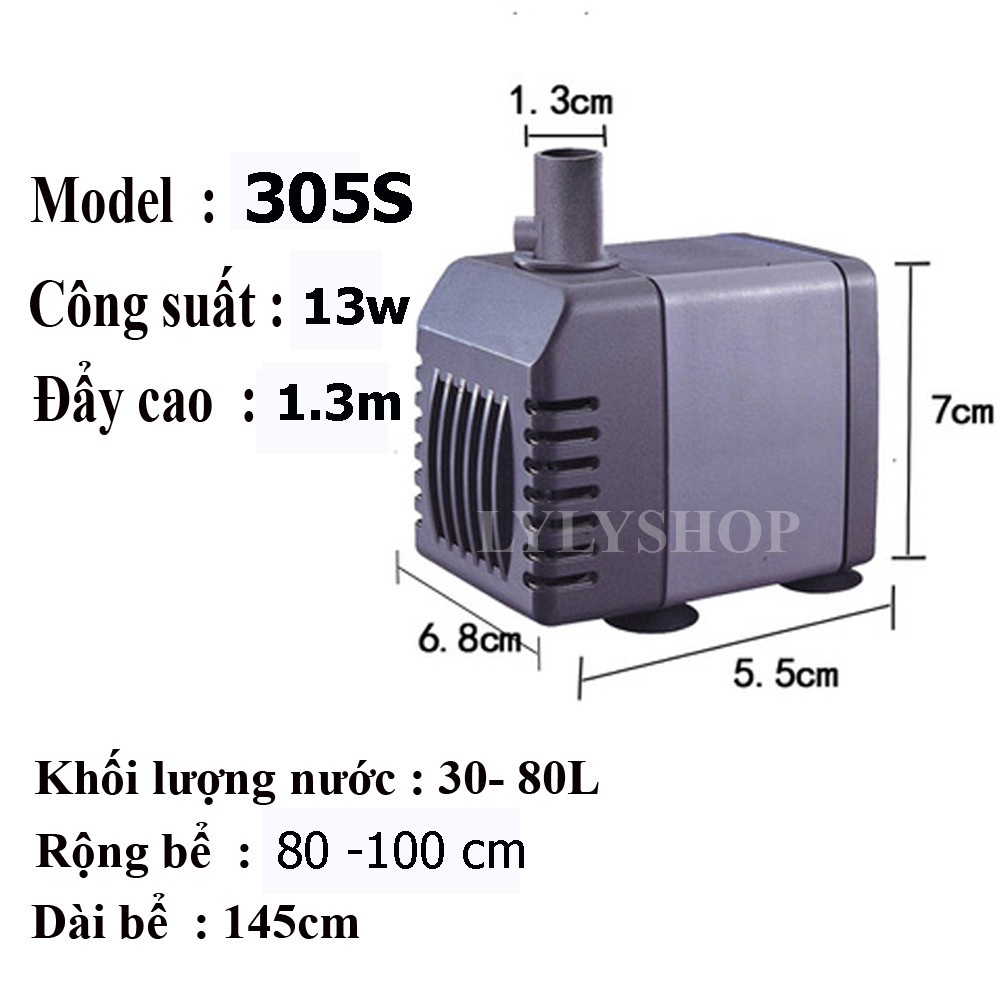 Máy bơm nước bể cá, hồ cá, đài phun nước mini ATMAN AT-305S tiết kiệm điện
