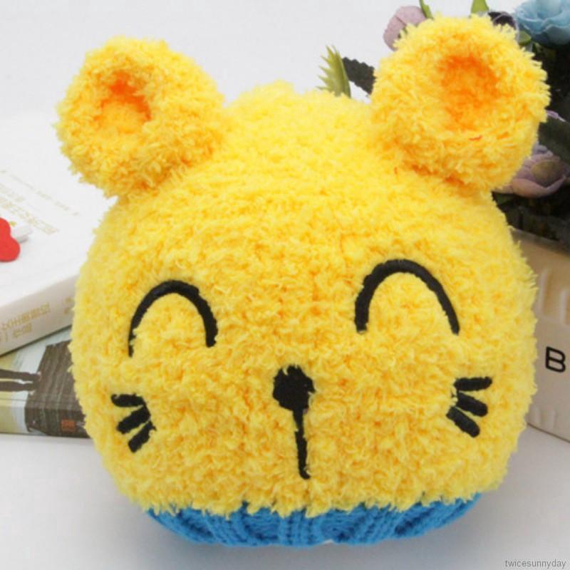 Mũ len đan hình hoạt hình xinh xắn cho bé
