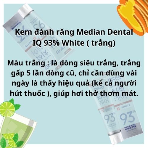 Kem đánh răng median [Sạch Trắng 100%_Hàng Auth] Kem đánh răng120g Median 93% Hàn Quốc