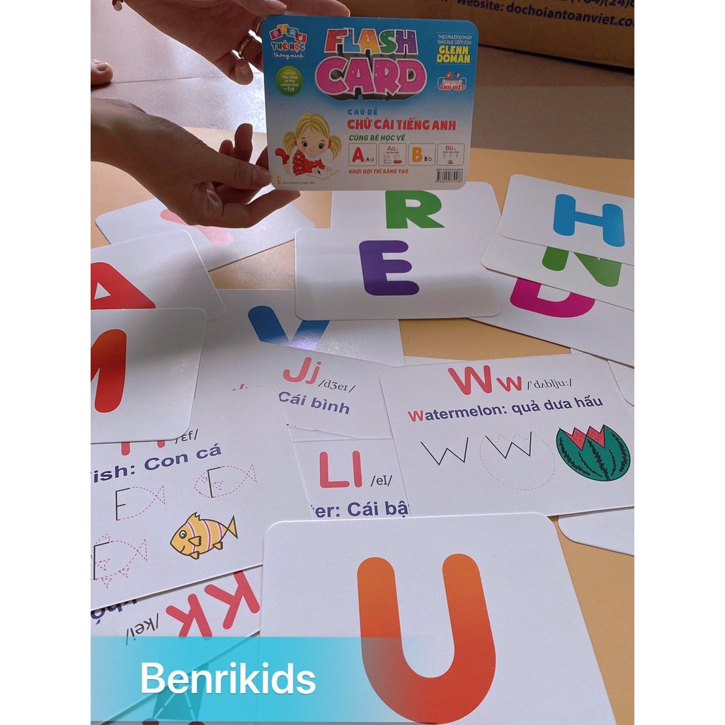 Bộ Thẻ Học FLASHCARDS Song Ngữ Thông Minh Chủ Đề Chữ Cái Tiếng Anh