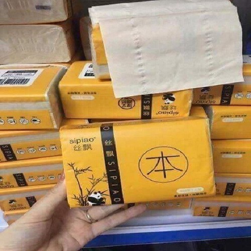 Giấy ăn gấu trúc Sipiao gói 300 tờ siêu dai