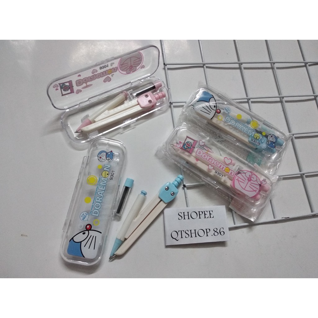 BỘ COMPAS DOREMON HỌC TẬP XANH HỒNG