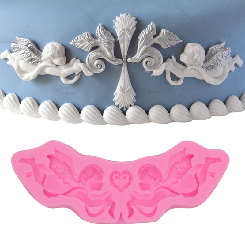 Aoto Khuôn Silicone Làm Bánh Hình Thiên Thần Cupid Phong Cách Châu Âu DIY