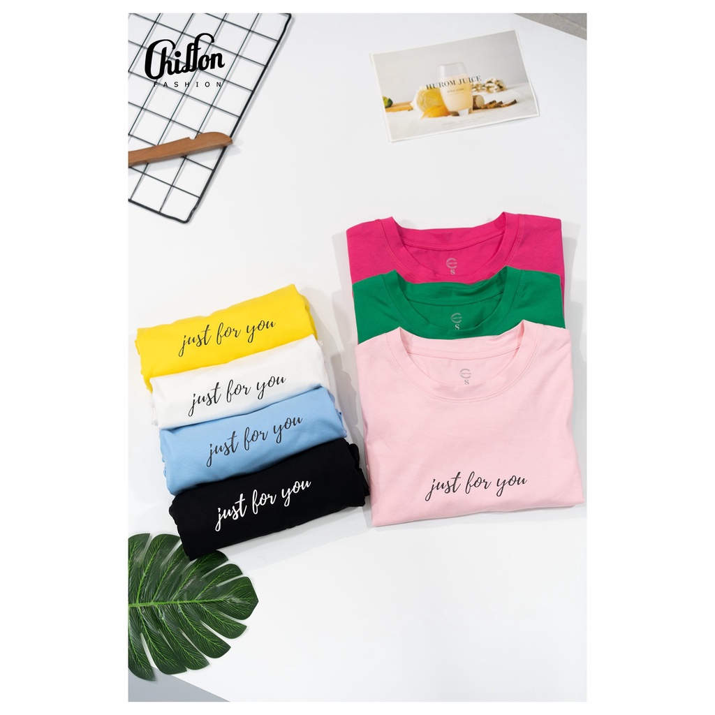 Áo phông nữ thời trang họa tiết chữ cao cấp thiết kế Chiffon, áo thun nữ đẹp